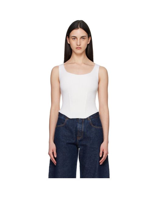 Alaïa Blue Corset Wool Tank Top