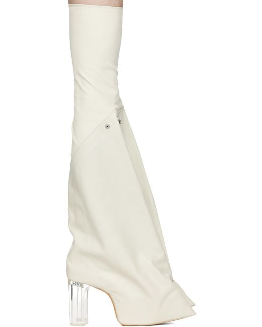 Rick Owens White Off- Concordians Taco Kiss Boots for men