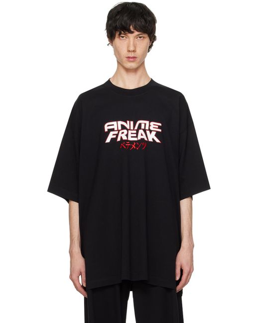 Vetements Black 'anime Freak' T-shirt for men