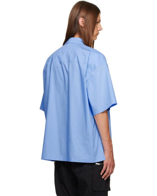 Ambush Blue Spread Collar Shirt for men