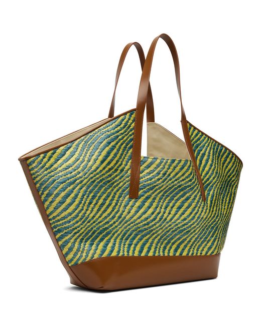 Marni Green Raffia-Effect Waves Tote