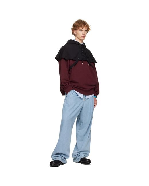 Dries Van Noten Red Cape Hoodie for men