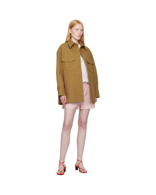 Stella McCartney Natural Tan Alter Faux-Suede Overshirt