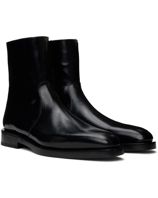 Ferragamo Black Ankle Chelsea Boots for men