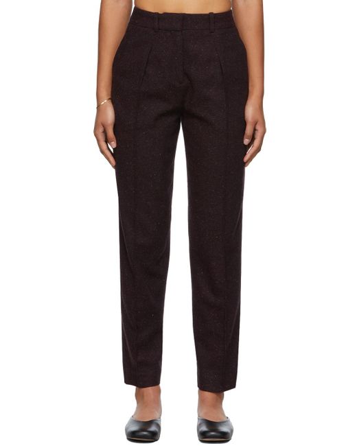 A.P.C. Wool Burgundy Sandra Trousers in 