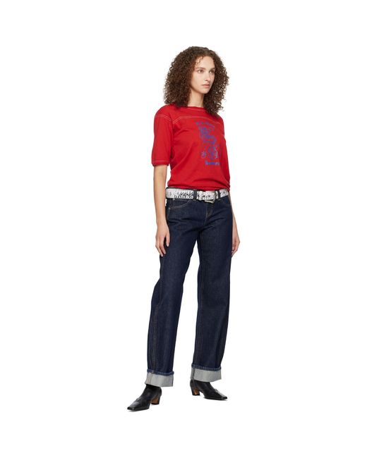 Toga Black Denim Wide Belt