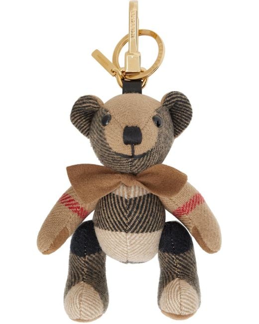 Burberry Multicolor Beige Thomas Bear Bow Tie Keychain