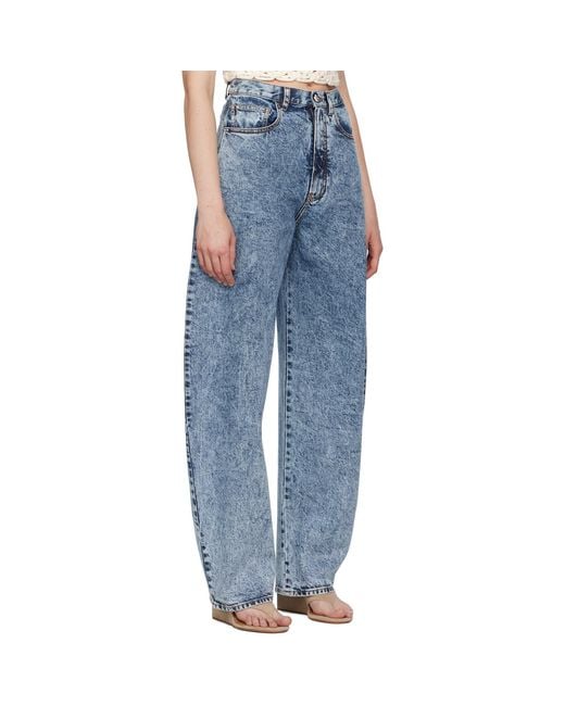 Alaïa Blue High Waisted Round Jeans