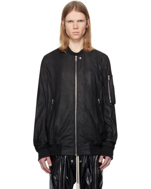 【関税＆送料込み】Rick Owens Classic Flight Leather Jacket Rick Owens Classic Flight Leather Bomber Jacket | Black