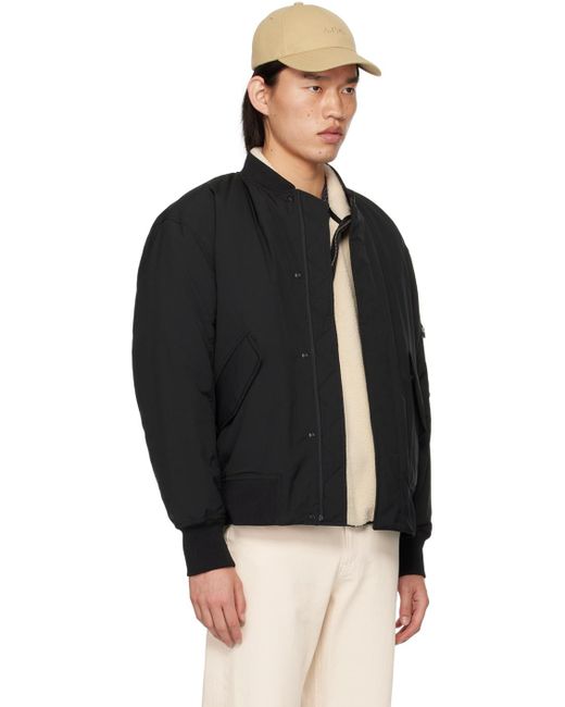 A.P.C. Black Hamilton Bomber Jacket for men