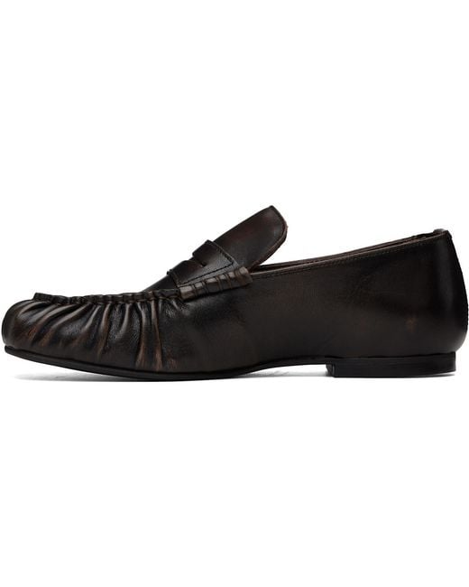 Alohas Black Aven Vintage Effect Leather Loafers