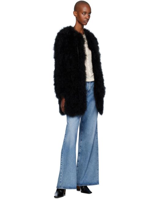 Yves Salomon Black Turkey Feather Hook Jacket