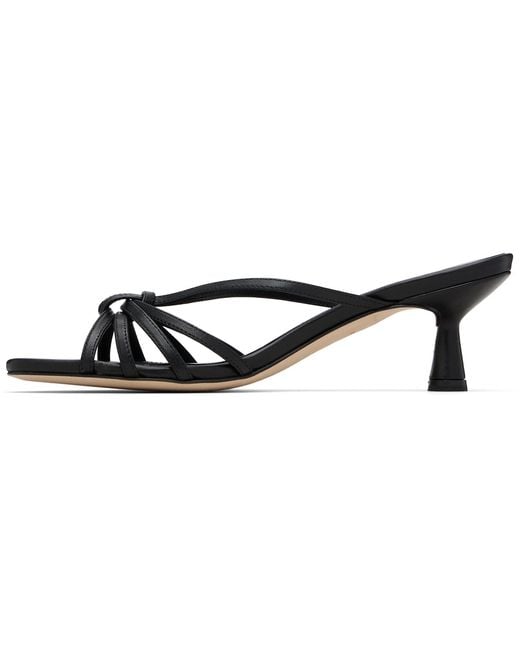 Aeyde Black Abby Leather Heeled Sandals