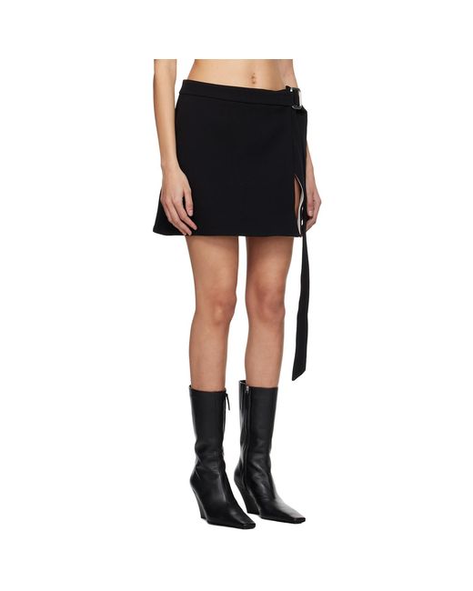 AMI Black Cinch Miniskirt