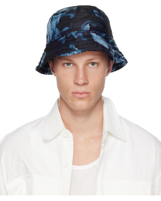 Dries Van Noten Men's Blue Printed Bucket Hat