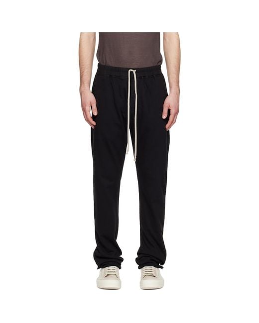 Rick Owens Black Temple Berlin Drawstring Sweatpants for men