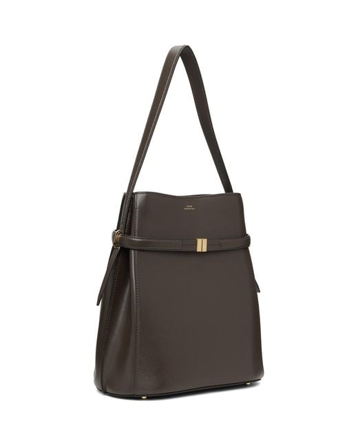 Totême  Black Belted Leather Bucket Bag