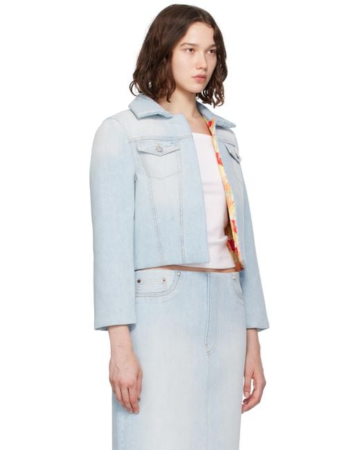 Acne White Padded Denim Jacket