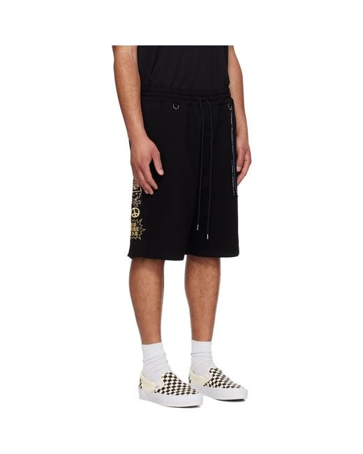 Mastermind Japan Black Multi Patched Shorts for men