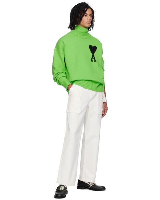 Col roulé vert à logo ami de cœur AMI pour homme en coloris Green