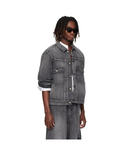 Sacai Black Beyondexx Denim Jacket for men