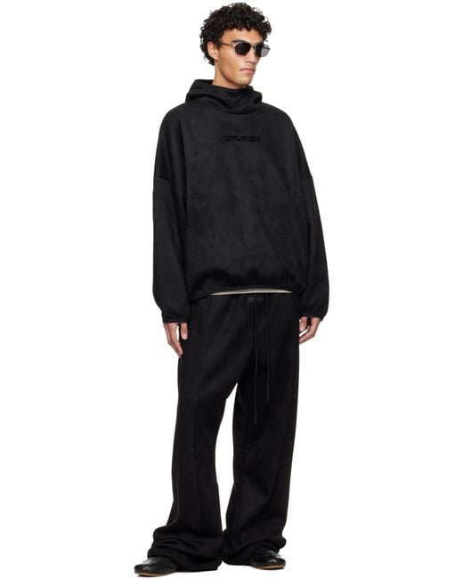 Fear Of God Black Holiday Faux-Suede Fleece Modern Hoodie for men