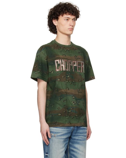 ★Thug Club★ カーキ Camoflage 'Chopper' Tシャツ THUG CLUB Khaki Camoflage 'Chopper' T-Shirt in Green for Men