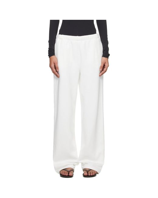 Skims Black Off- Cotton Fleece Classic Straight Leg Lounge Pants