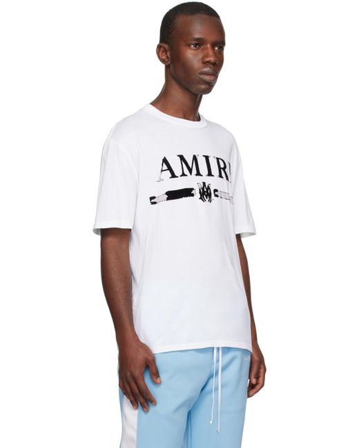 Amiri White Ma Bar Applique Tee Tshirt for men