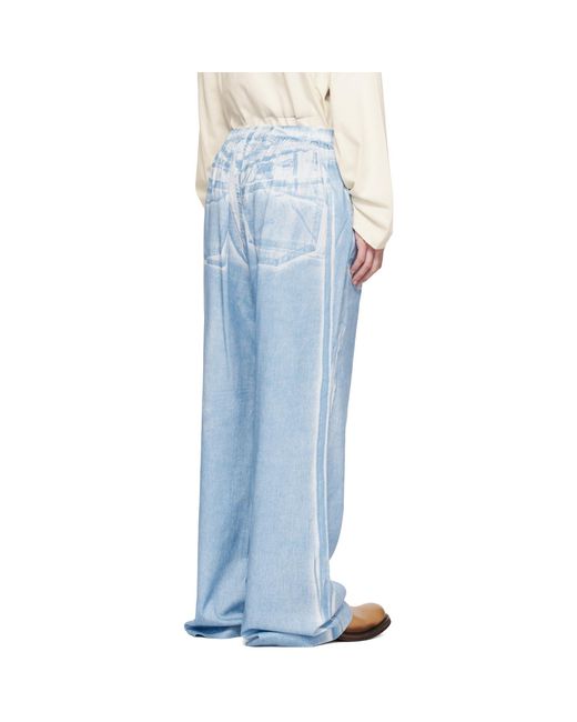 Acne Blue Casual Printed Trousers