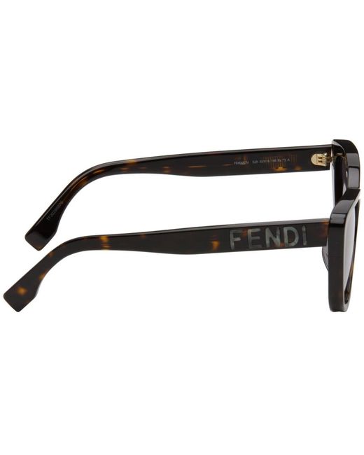 Fendi Black Tortoiseshell Cat-eye Sunglasses