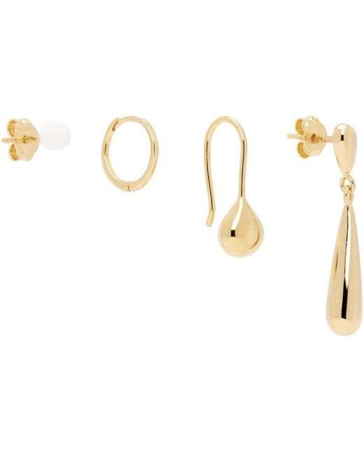 Lemaire Black Gold Piercings Earrings Set