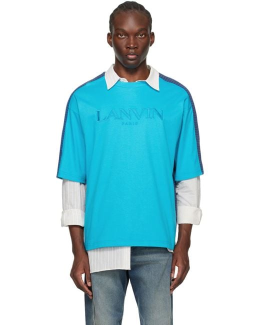 Lanvin Blue Side Curb T-shirt for men