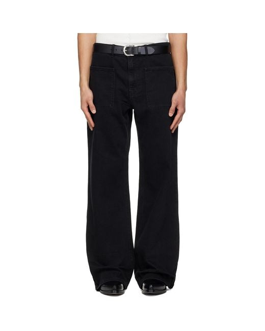 Courreges Black 2-Pocket Baggy Jeans for men