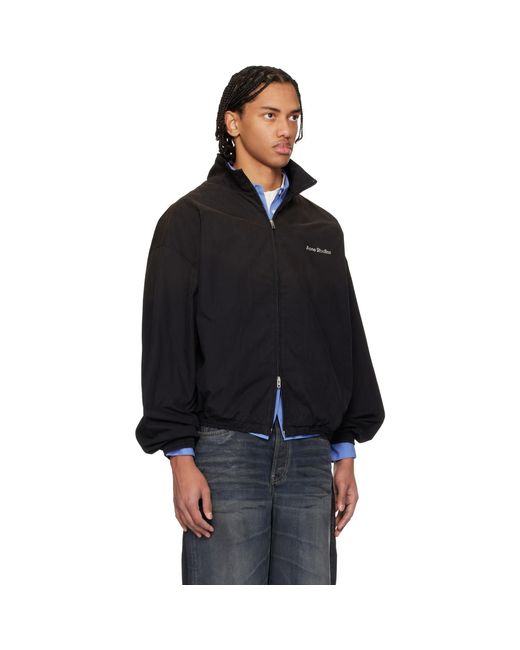 Acne Black Logo Zipper Jacket for men