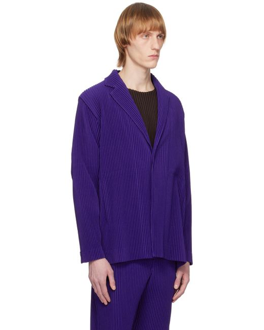 Homme Plissé Issey Miyake Purple Homme Plissé Issey Miyake Navy Tailored Pleats 1 Blazer for men