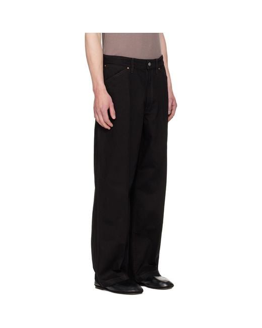 Lemaire Black Wide Jeans for men