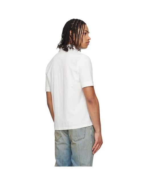 MM6 by Maison Margiela White Off- Embroidered-Logo Polo for men