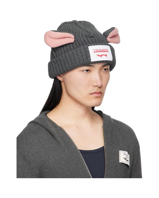 Charles Jeffrey Black Chunky Rat Beanie for men