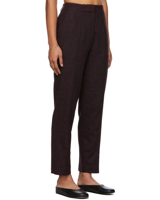 A.P.C. Wool Burgundy Sandra Trousers in 