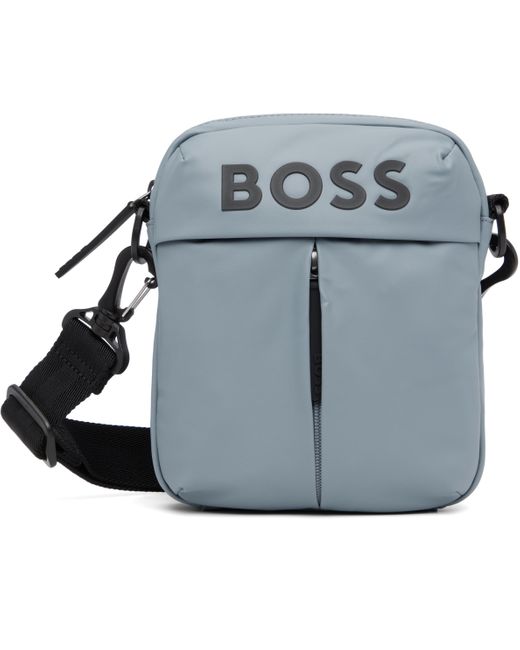 Boss Blue Bonded-Logo Bag for men