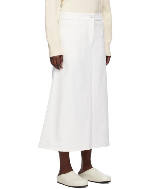 Studio Nicholson White A-line Denim Maxi Skirt