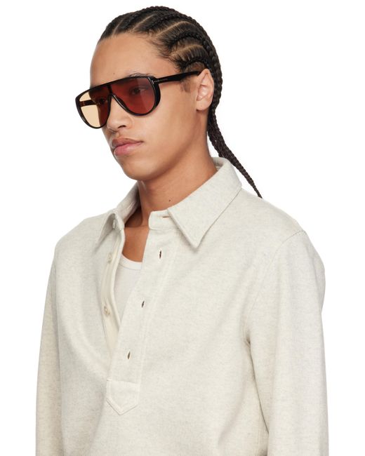 メンズ Tom Ford ブラック Photochromatic Achilles サングラス Black