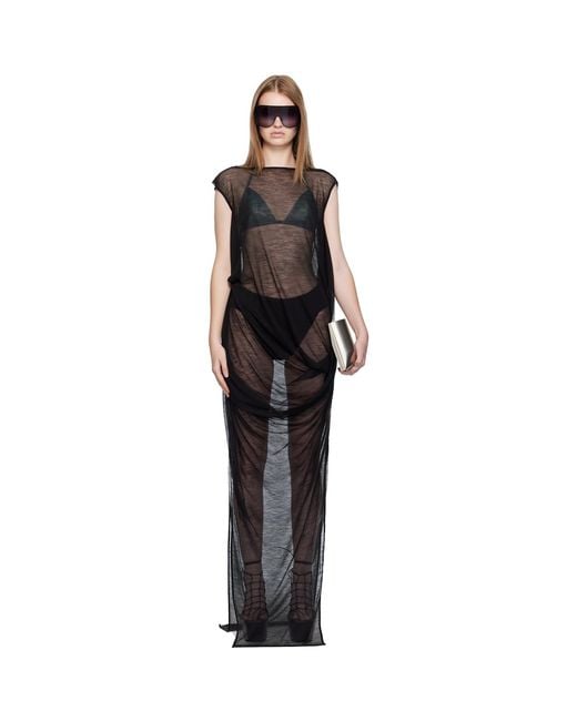 Rick Owens Black Concordians Nouveau Maxi Dress
