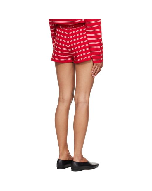 Sporty & Rich Red Signature Logo Shorts