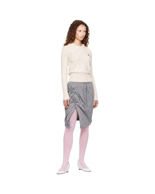Vivienne Westwood Gray Tie Bea Long Sleeve Polo