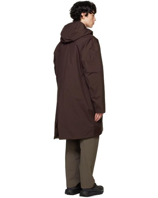 Veilance Black Burgundy Monitor Down Coat for men