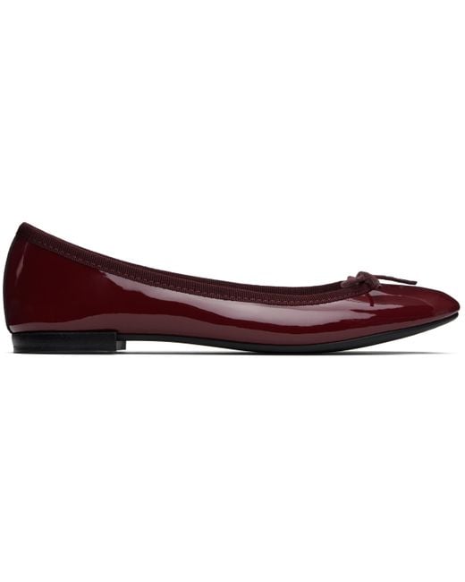 Repetto Black Ssense Exclusive Burgundy Cendrillon Ballerina Flats