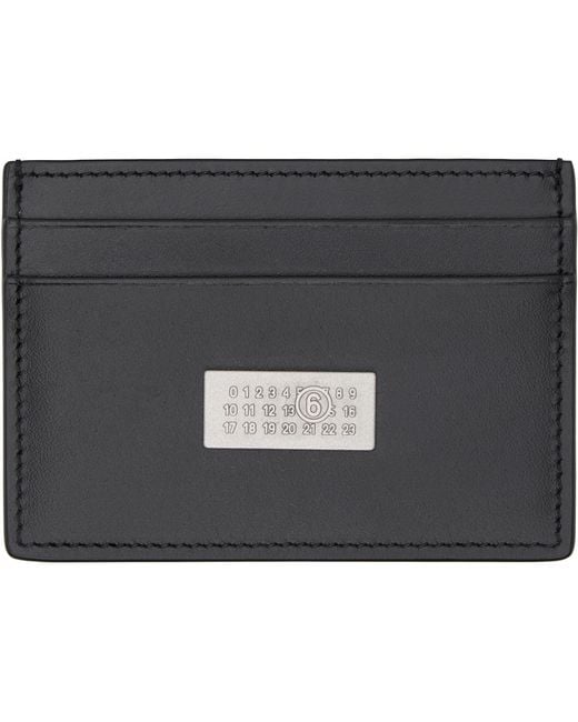 MM6 by Maison Margiela Black Numeric Leather Card Holder for men