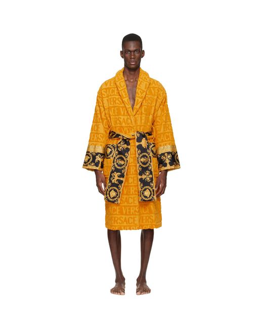 Versace Yellow 'I Heart Baroque' Bathrobe for men